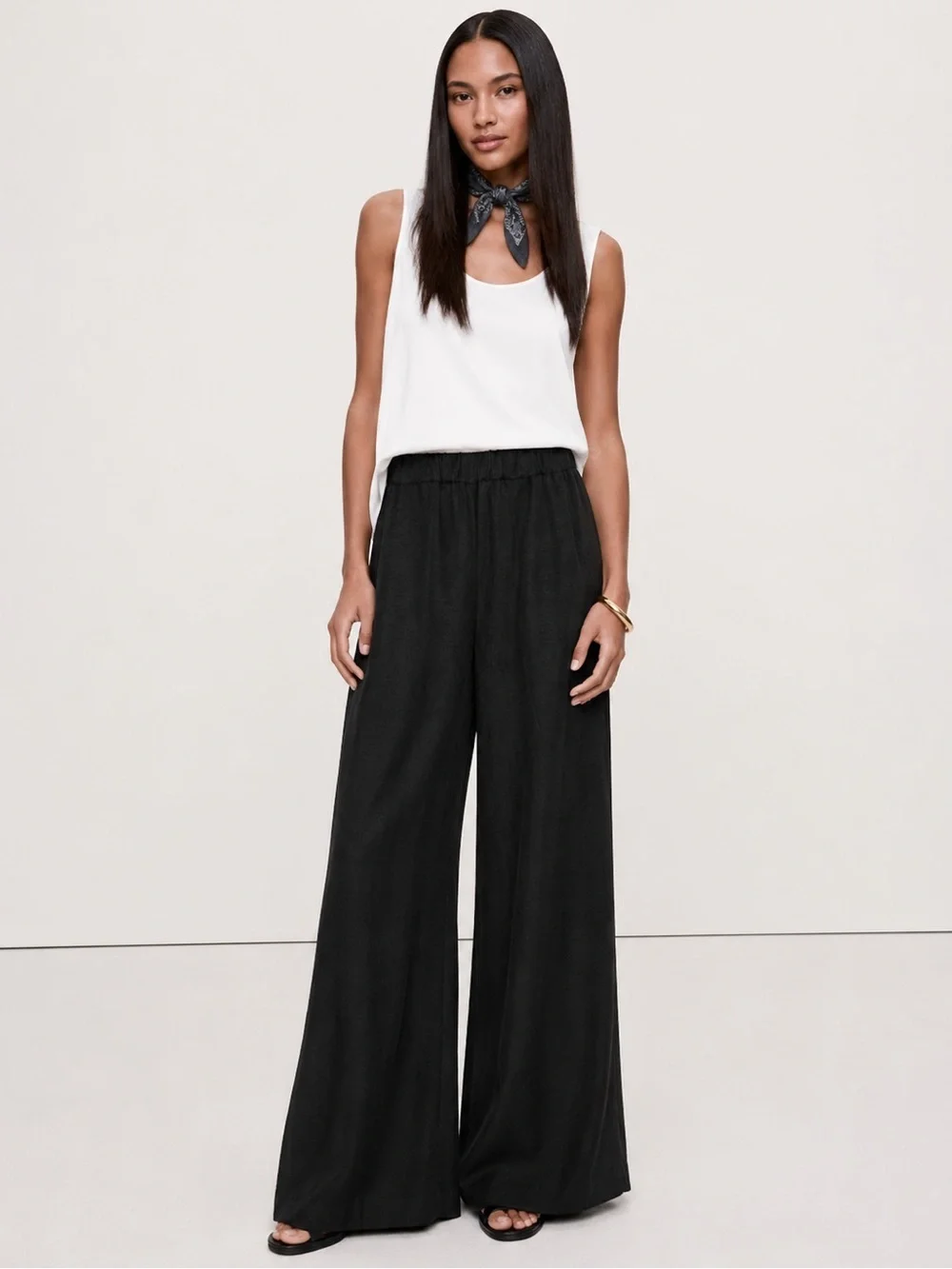 NWT! Banana Republic High-Rise Wide-Leg Viscose-Linen Pant 734121 🖥️1️⃣1️⃣